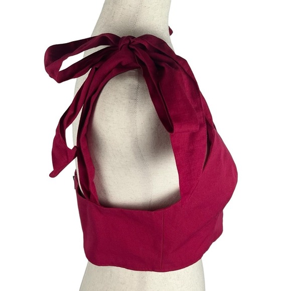 CAMI NYC LIVY CROPPED TIE SHOULDER‎ CAMI TOP IN RASPBERRY NWOT WOMEN'S MEDIUM - Picture 7 of 10